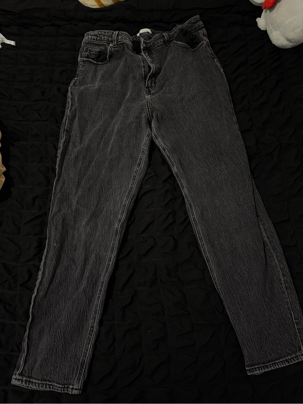 H&M Washed Black Straight Jeans